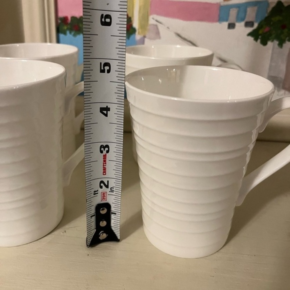 Mikasa Ciara Elegant White Ceramic 10 oz. Mugs Set of Four - Picture 10 of 15